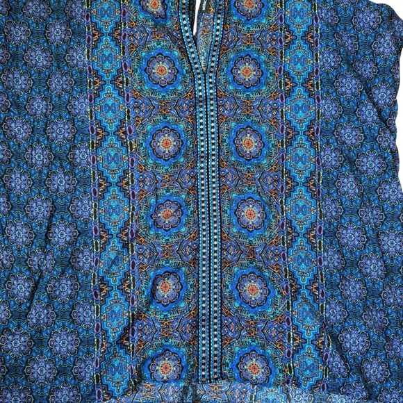 MiracleSuit Danube Bleu Tassel Tunic Caftan Cover Up Women’s Small Blue Mosaic - Picture 11 of 13